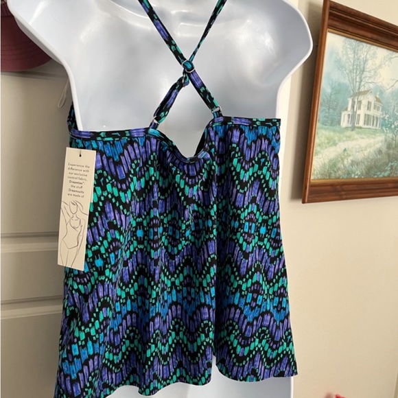 NWT Women's Tankini Top, DREAMSUIT by
Miracle Brands. Black Blue Purple. - Picture 4 of 10